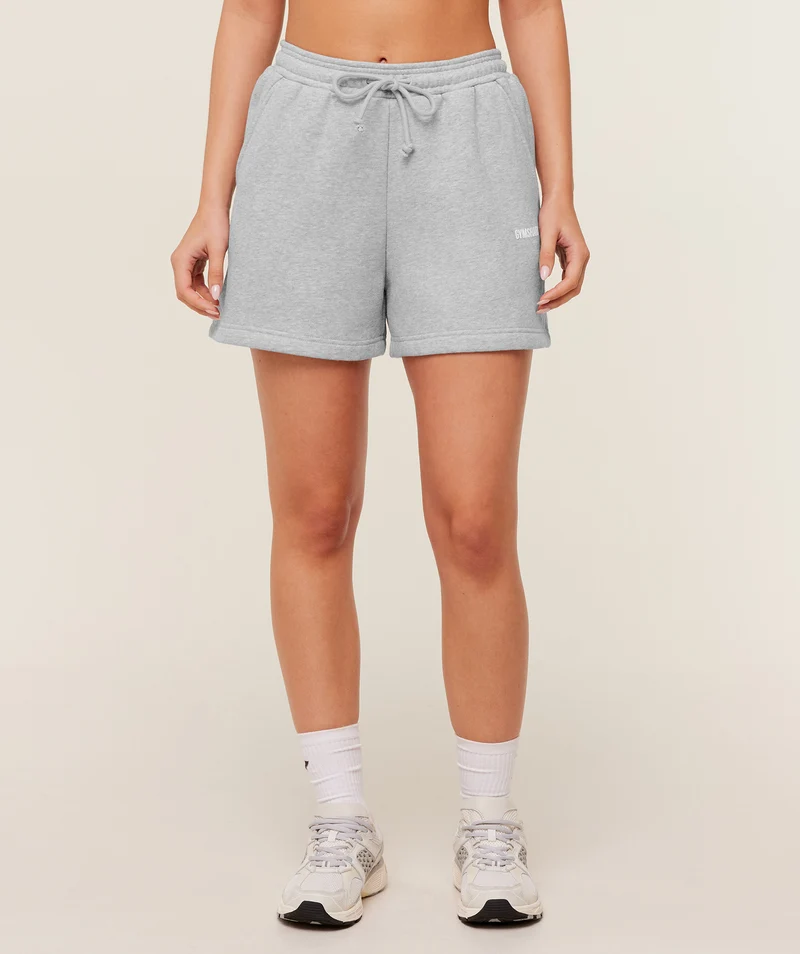 Gymshark Cosy Luxe Shorts - Soft Grey Marl