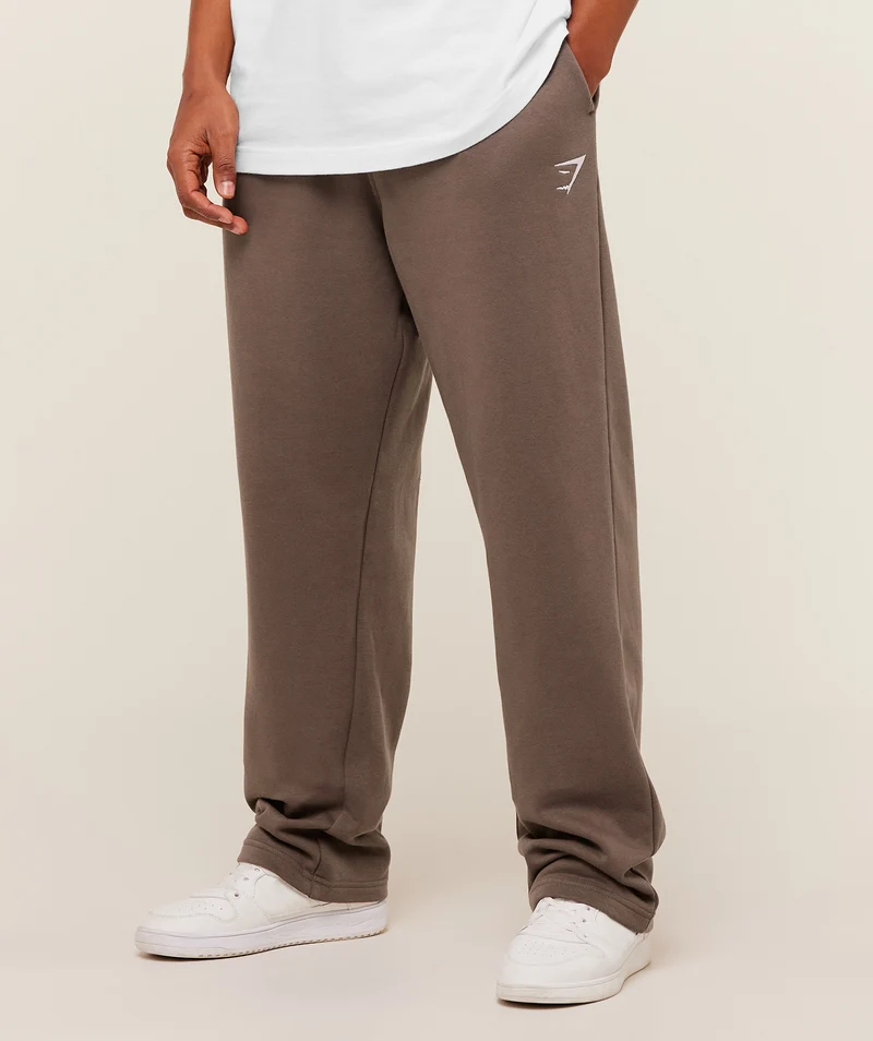 Gymshark Crest Straight Leg Joggers - Soft Brown