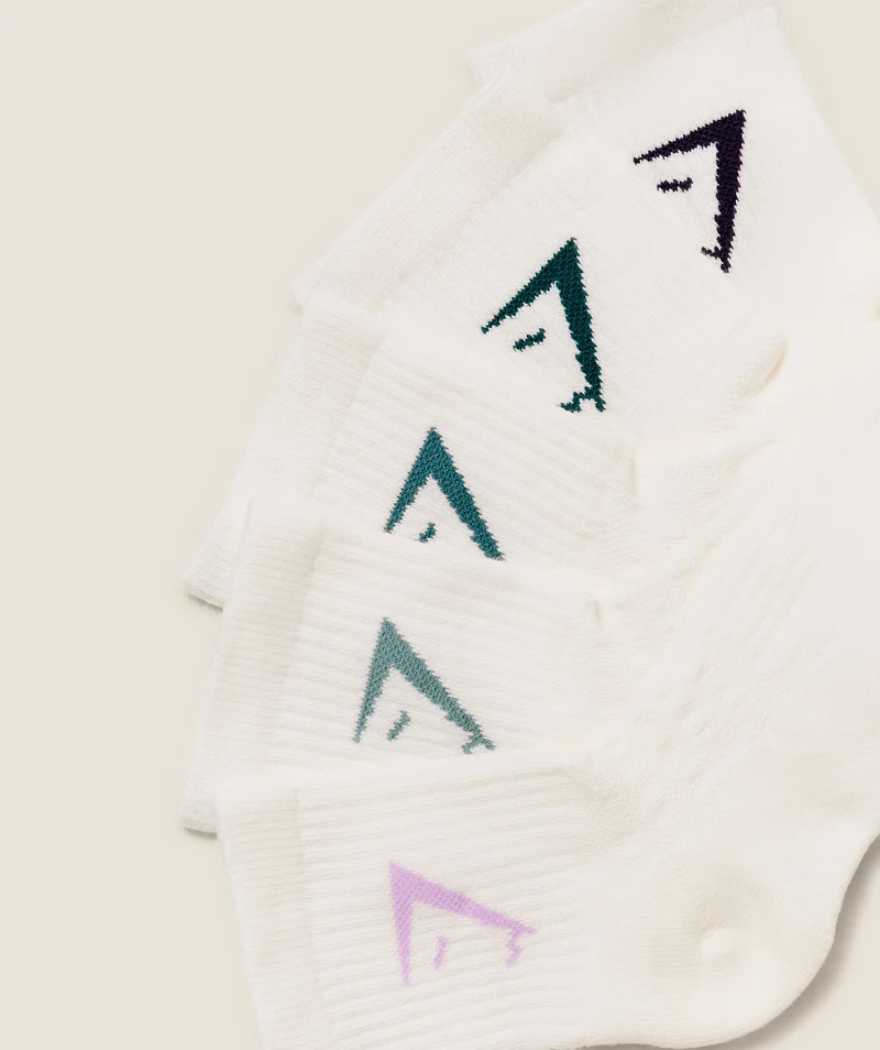 Gymshark Midi Socks 5pk - Midnight Purple/Warm Lilac/Weighted Teal/Vintage Teal/Muted Teal