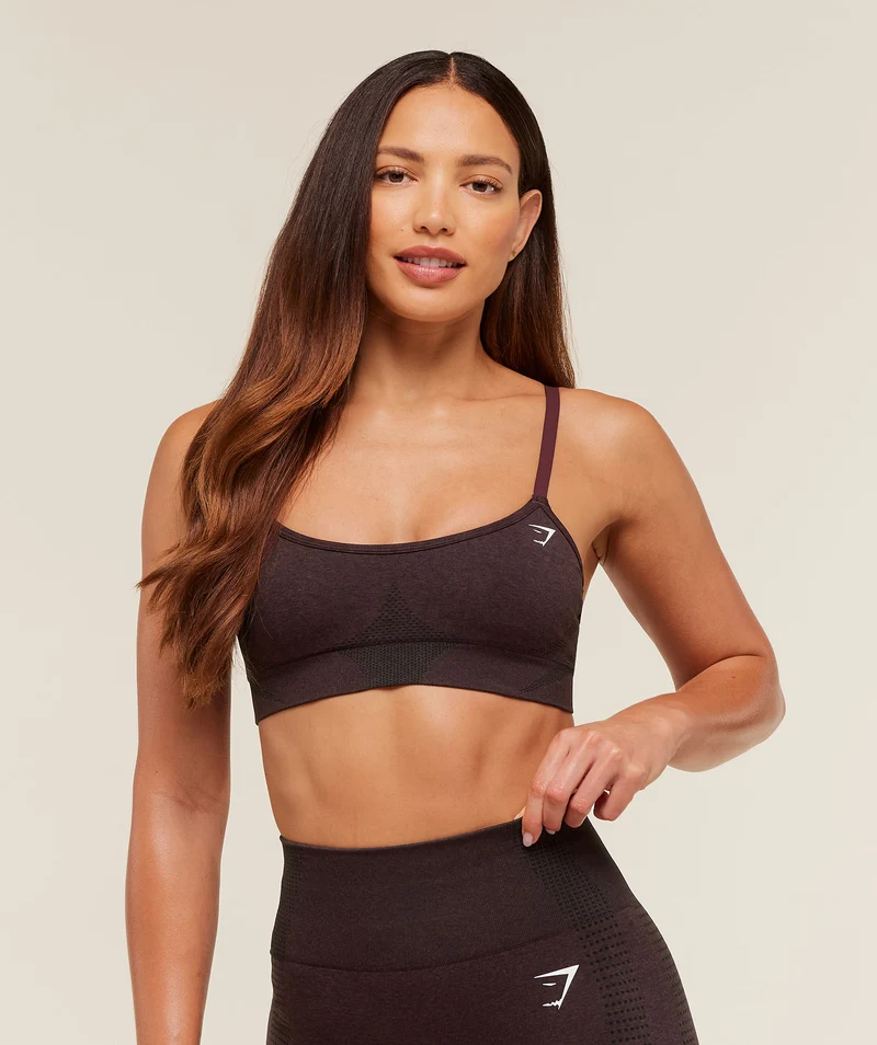 Gymshark Vital Seamless Minimal Sports Bra - Rich Maroon/Marl