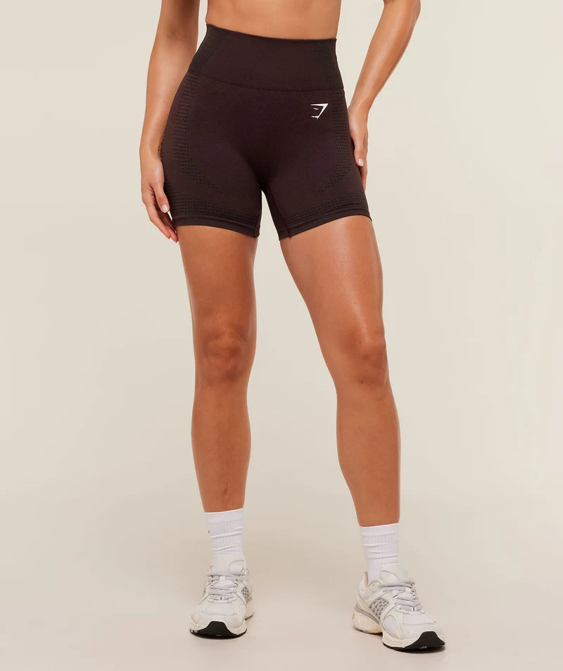 Gymshark Vital Seamless 2.0 Shorts - Rich Maroon/Marl