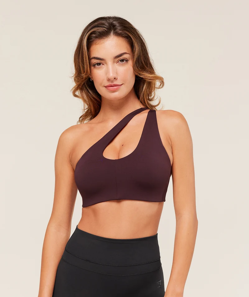 Gymshark One Shoulder Sports Bra - Cherry Purple