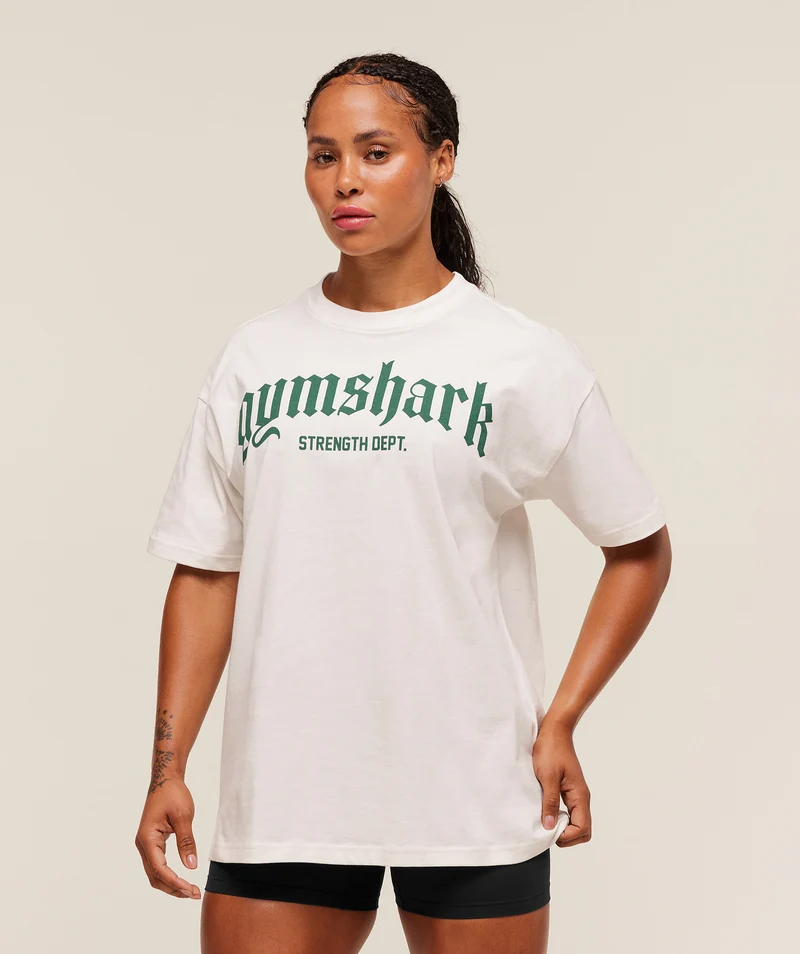 Gymshark Strength Department Oversized T-Shirt - Soft White