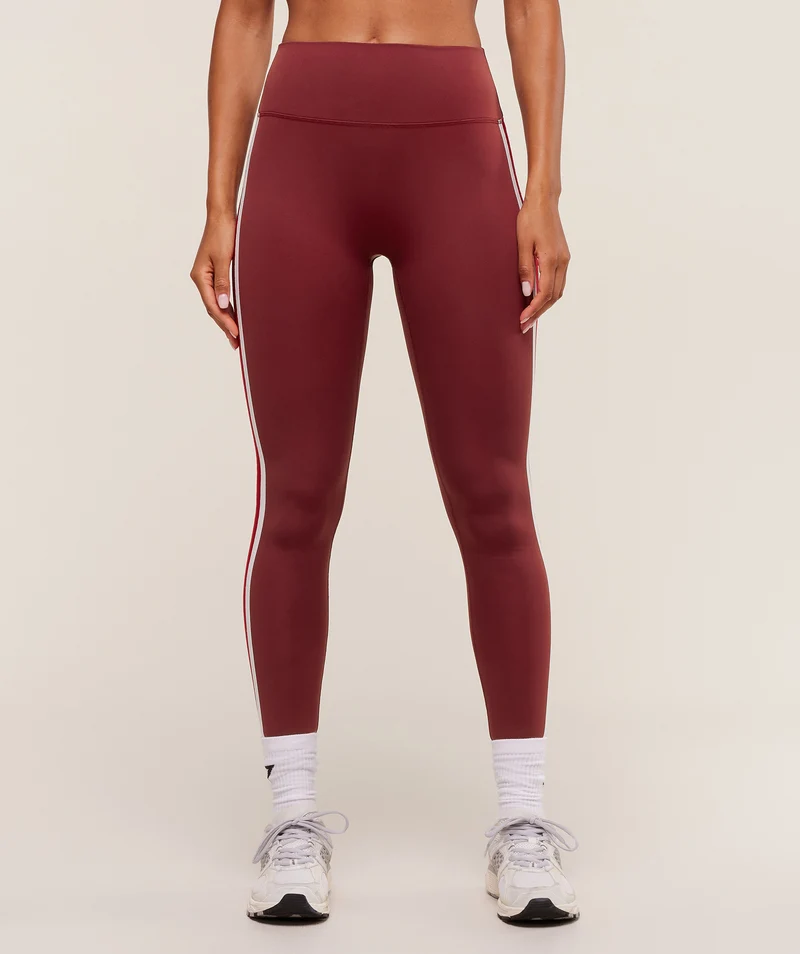 Gymshark Piping Leggings - Sets Red/Carmine Red/Soft White