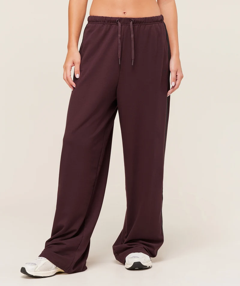 Gymshark Retro Stripe Snap Pants - Cherry Purple/Black