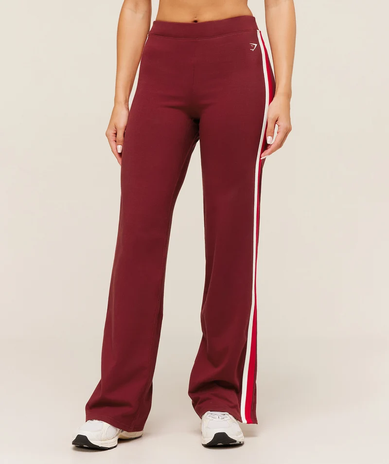 Gymshark Piping Wide Leg Pants - Sets Red/Carmine Red/Soft White