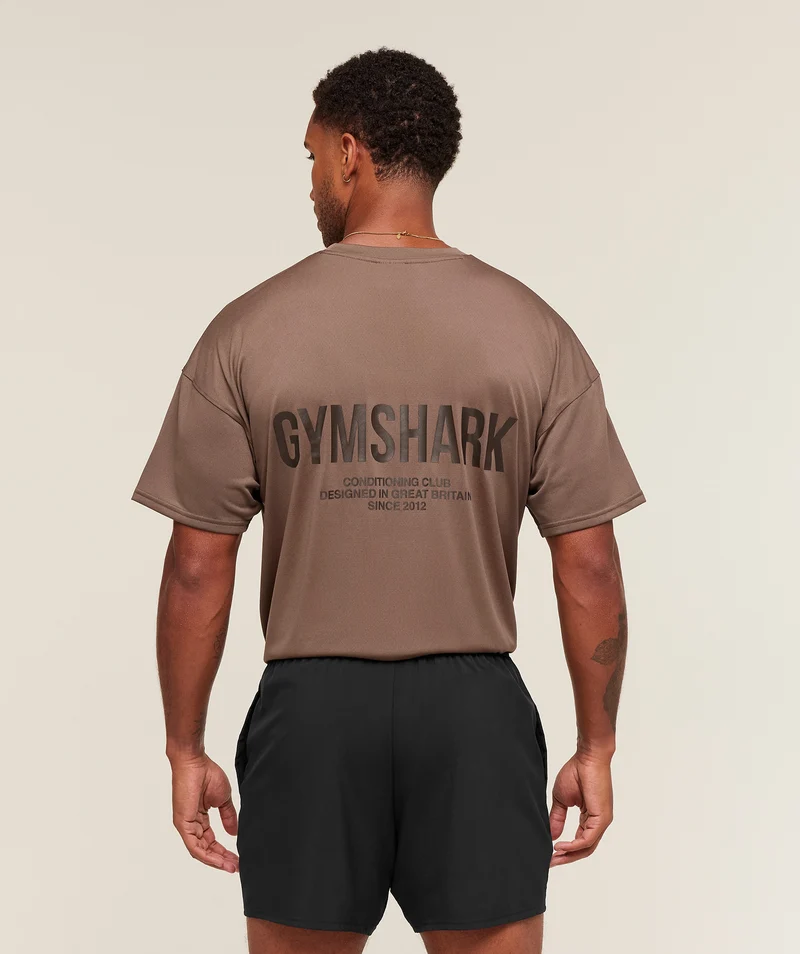 Gymshark Conditioning Club Oversized T-Shirt - Soft Brown/Archive Brown