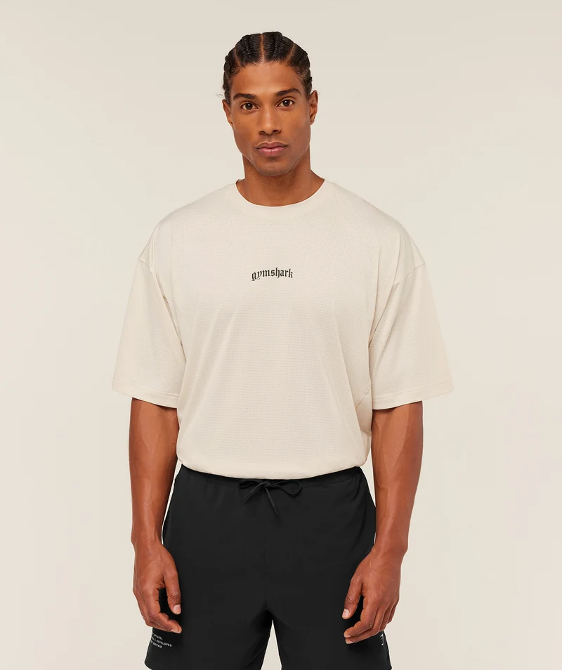 Gymshark Tactical Oversized T-Shirt - Oat White