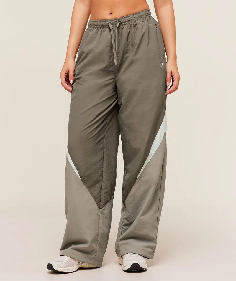 Gymshark Contrast Track Pants - Camo Brown/Linen Brown/Oat White