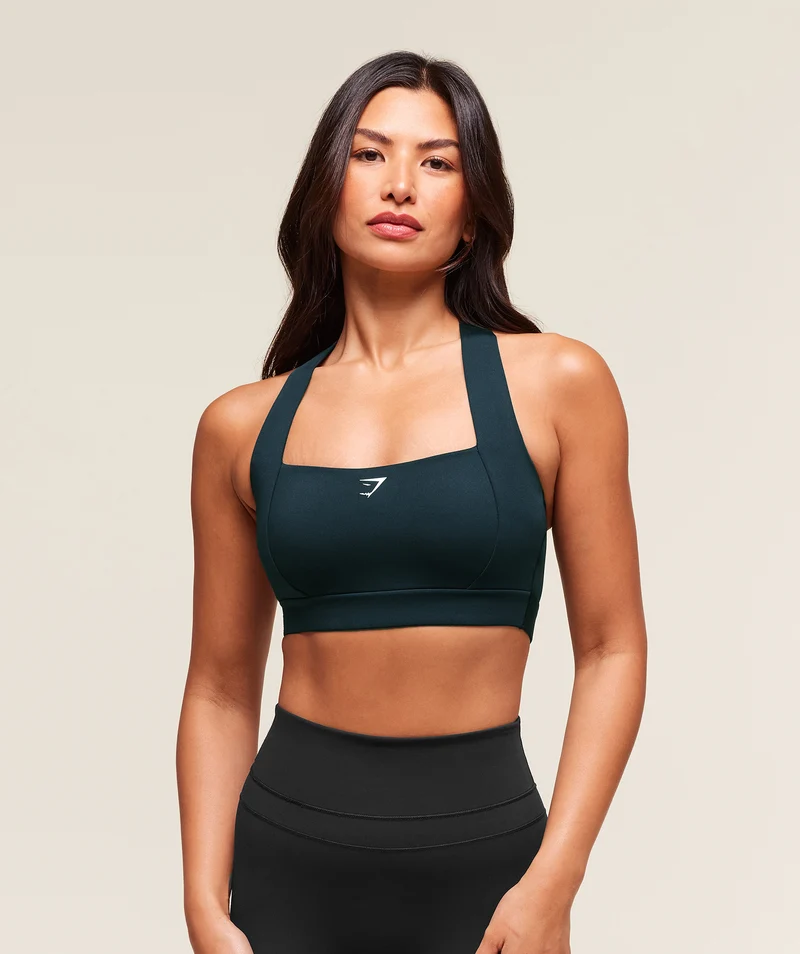 Gymshark Square Neck Sports Bra - Deep Petrol Blue