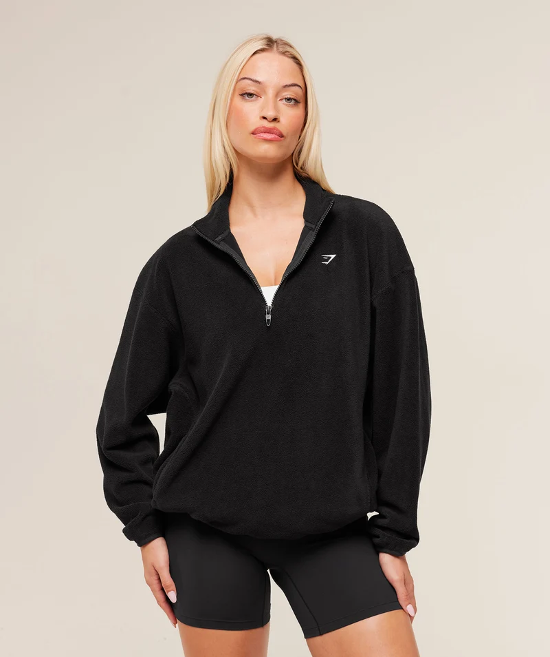 Gymshark Polar Fleece 1/2 Zip - Black