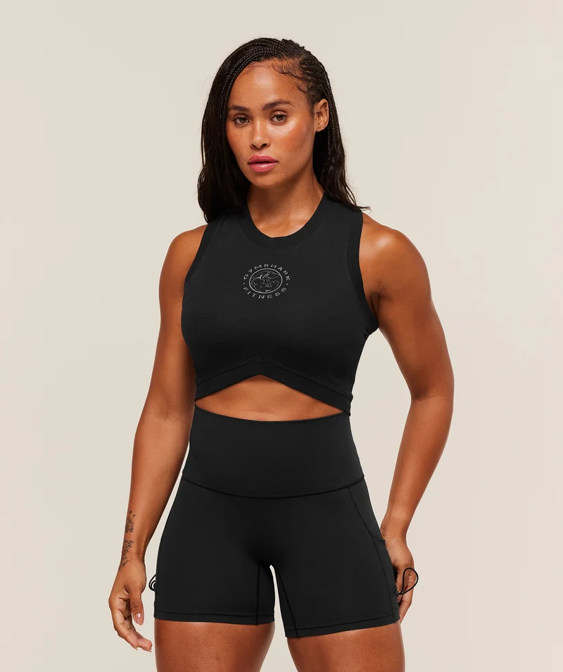 Gymshark Legacy Sleeveless Crop Top - Black