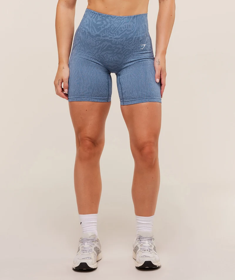 Gymshark Adapt Animal Seamless Shorts - Worn Blue/Peri Blue