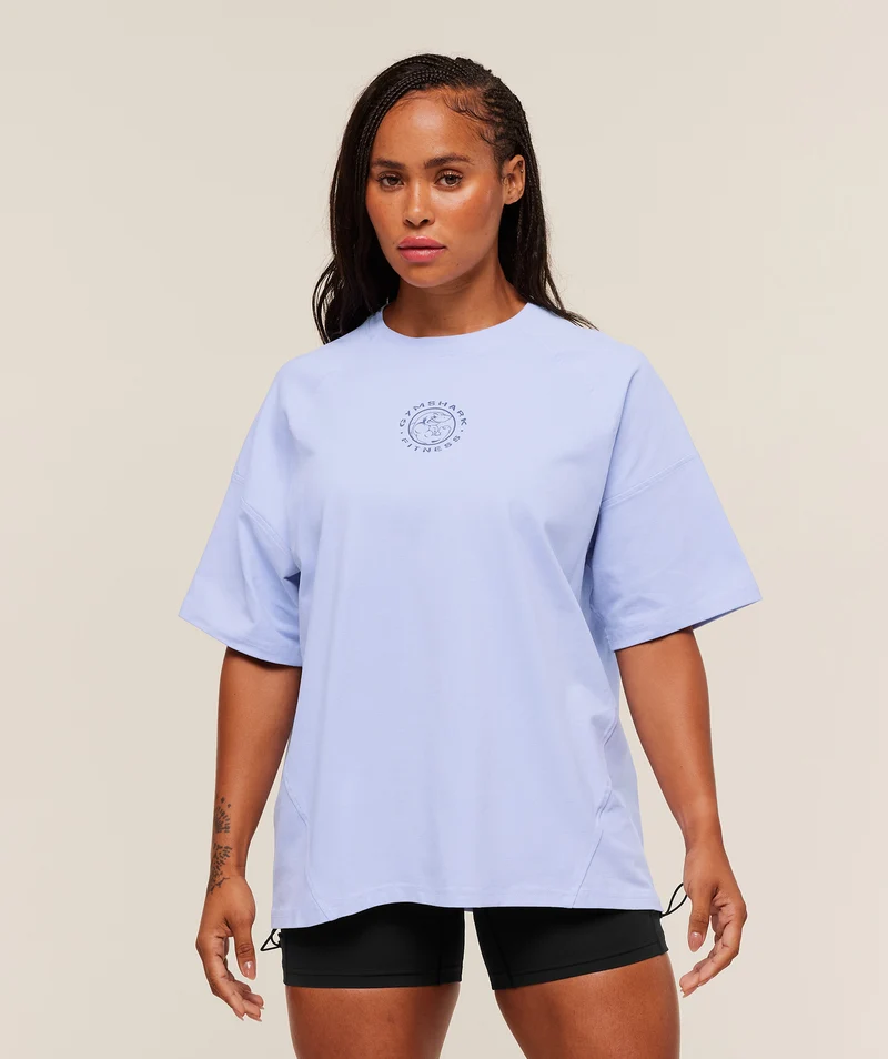 Gymshark Legacy Logo Oversized T-Shirt - Peri Blue