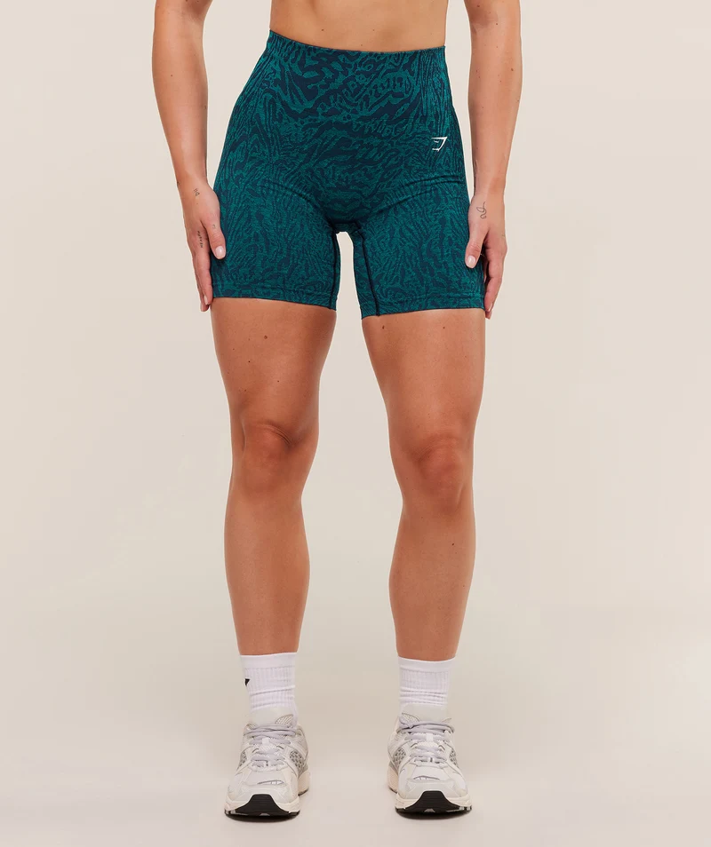 Gymshark Adapt Animal Seamless Shorts - Navy/Brand Blue