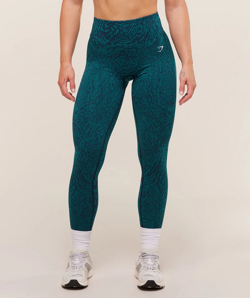 Gymshark Adapt Animal Seamless Leggings - Navy/Brand Blue