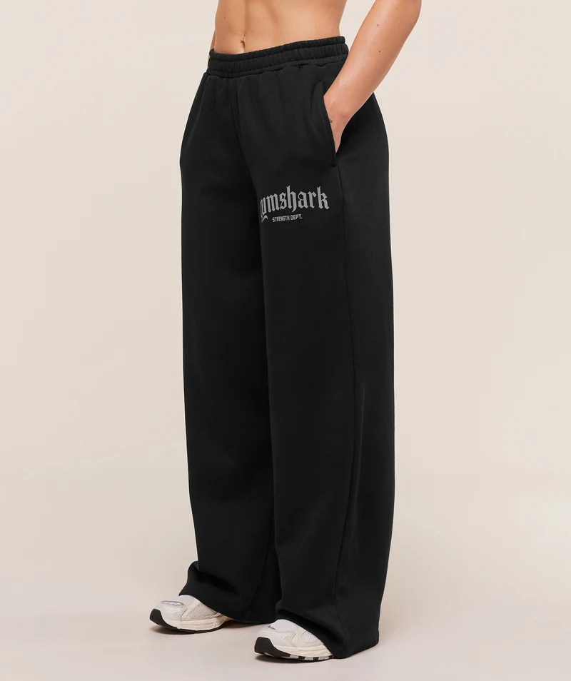 Gymshark Strength Department Wide Leg Joggers - Black