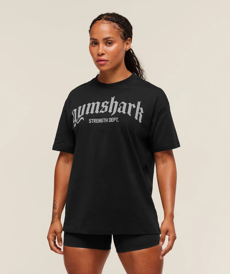 Gymshark Strength Department Oversized T-Shirt - Black