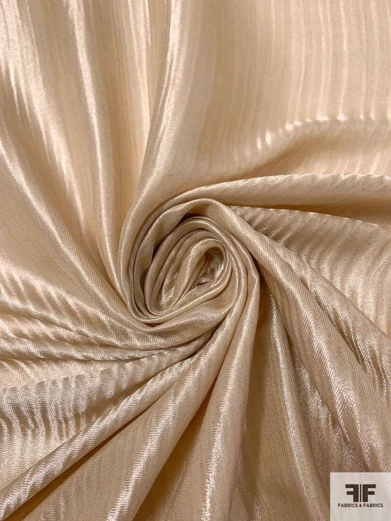 Italian Slightly Crinkled Lamé-Look Novelty - Champagne-Gold