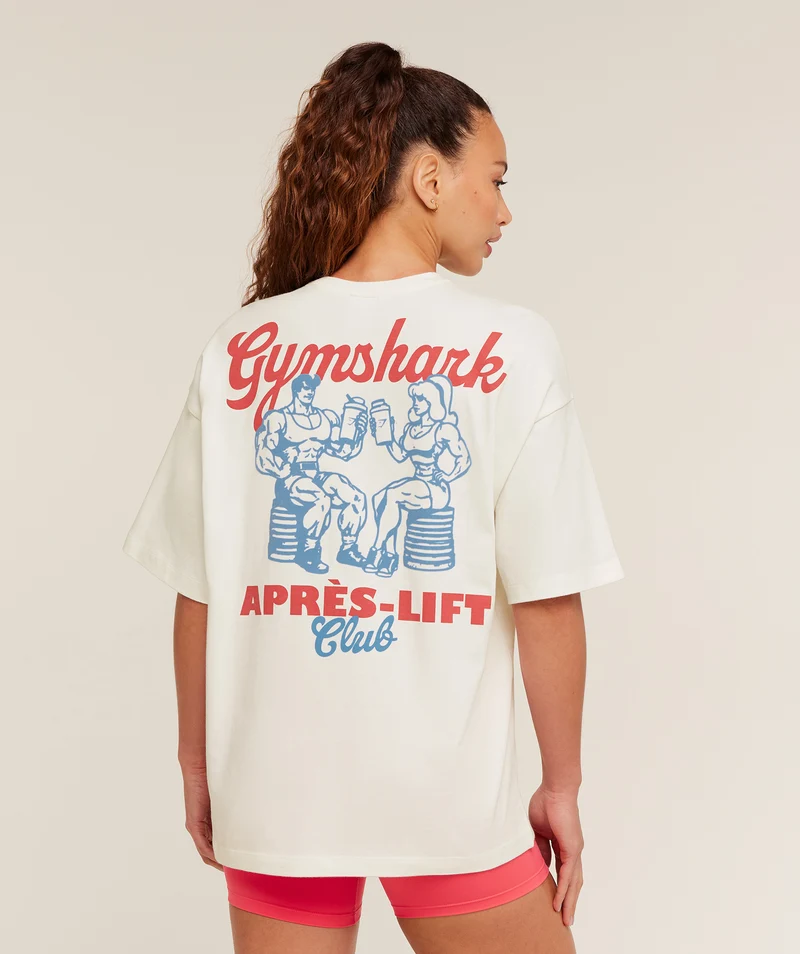Gymshark Après-Lift Club Oversized T-Shirt - Soft White
