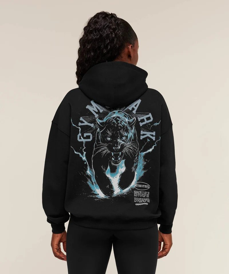 Gymshark Panther Graphic Hoodie - Black
