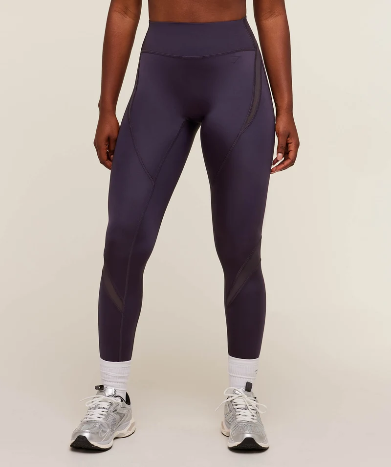 Gymshark Mesh Panel Leggings - Midnight Purple