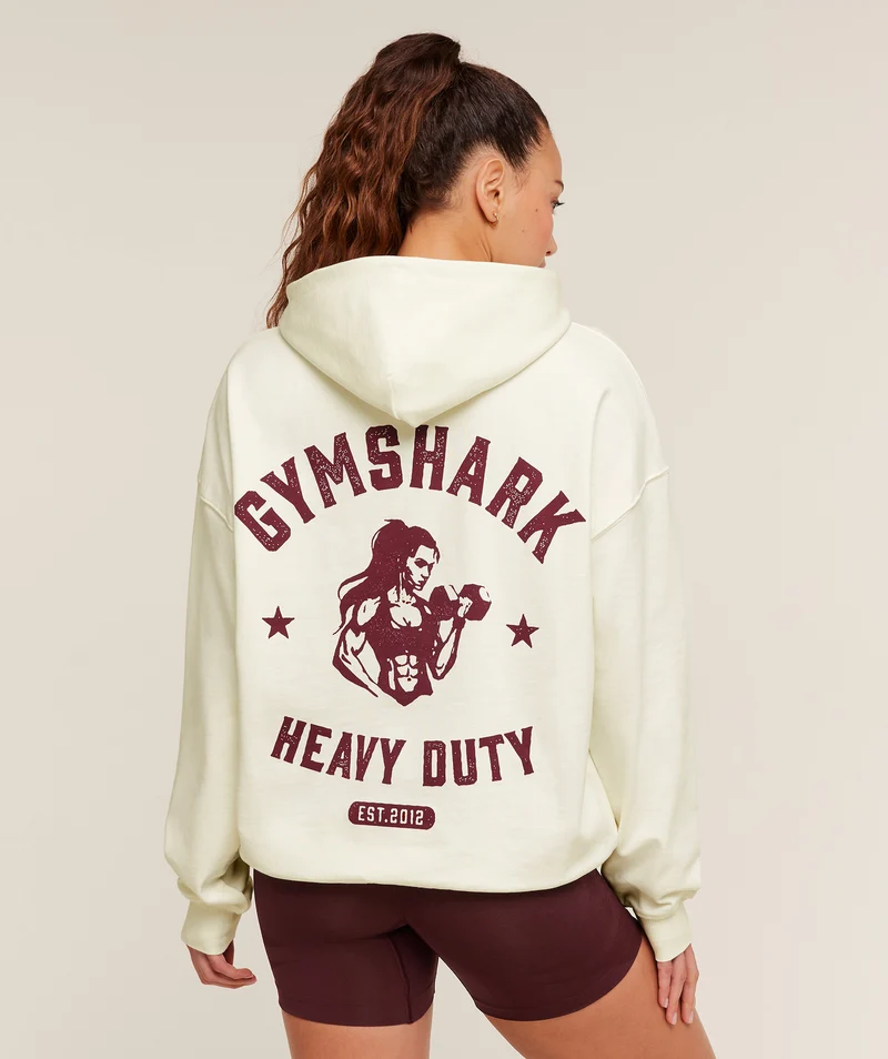 Gymshark Heavy Duty Oversized Hoodie - Soft White