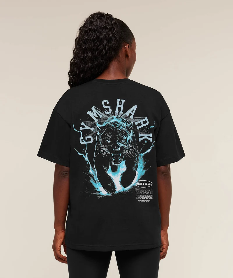 Gymshark Panther Graphic T-Shirt - Black