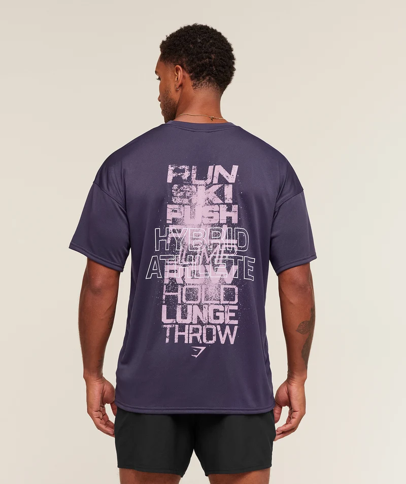 Gymshark Hybrid Athlete T-Shirt - Midnight Purple