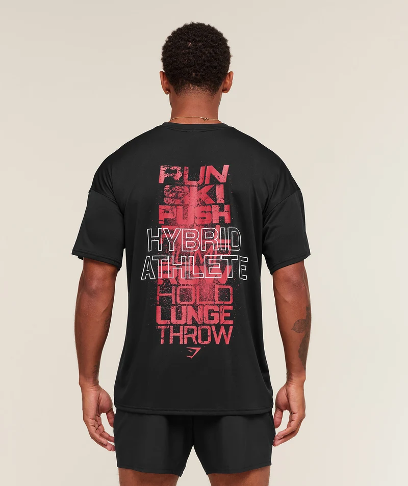 Gymshark Hybrid Athlete T-Shirt - Black