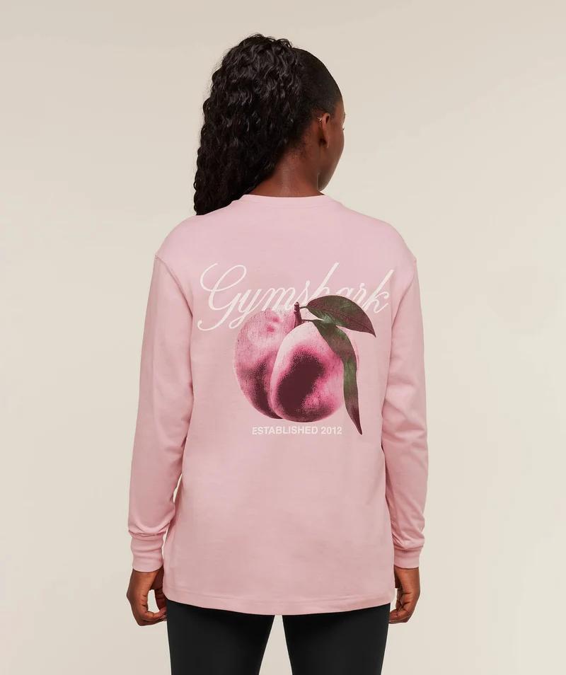 Gymshark Juicy Peach Long Sleeve T-Shirt - Cloud Pink