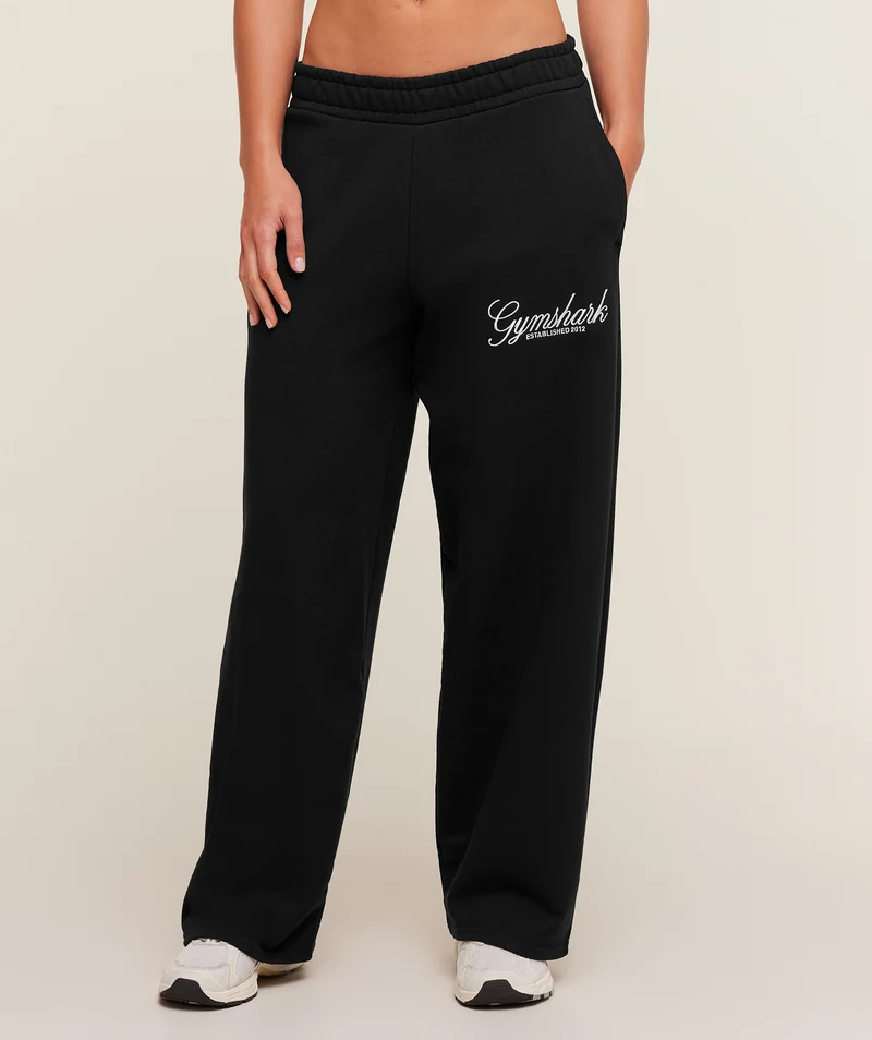 Gymshark Juice Peach Wide Leg Joggers - Black