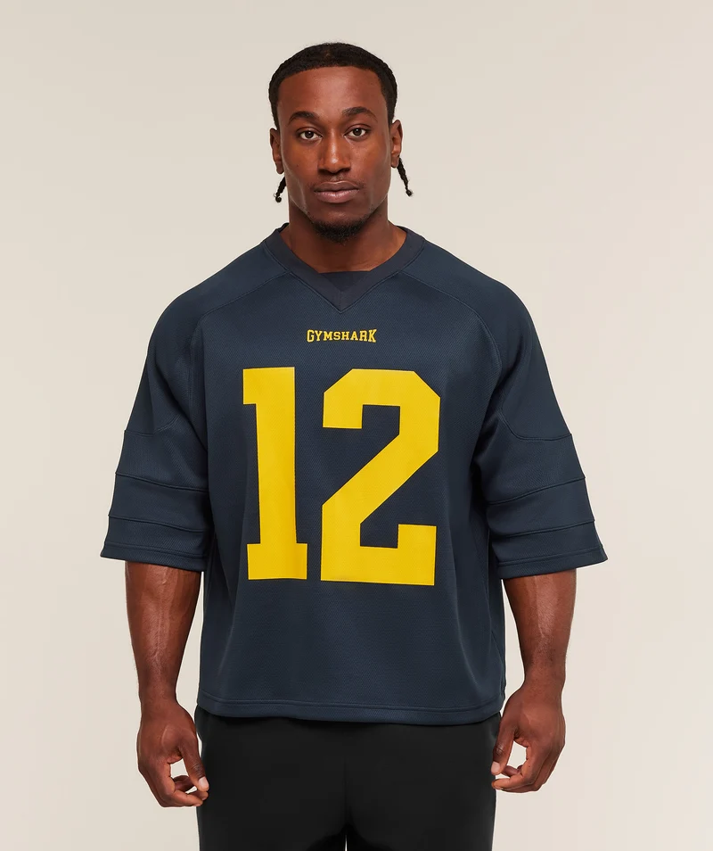 Gymshark American Football Jersey - Heavy Blue