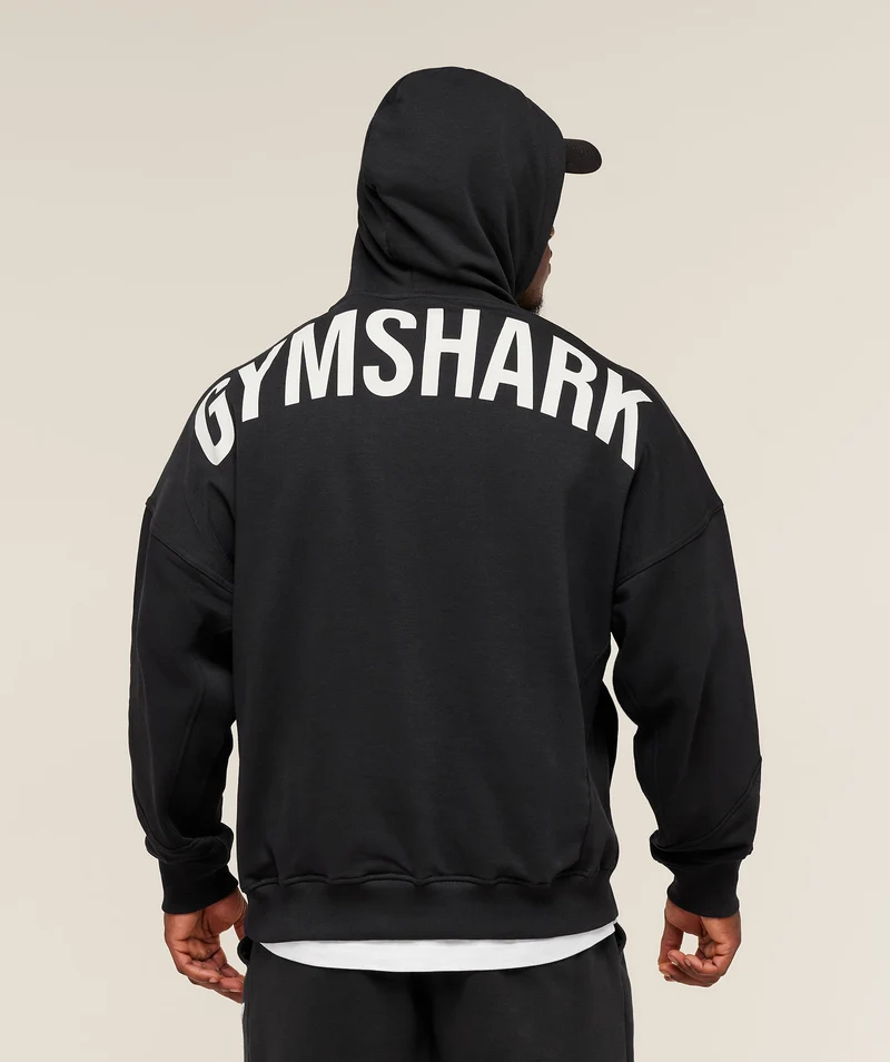 Gymshark Power Oversized Hoodie - Black/Oat White