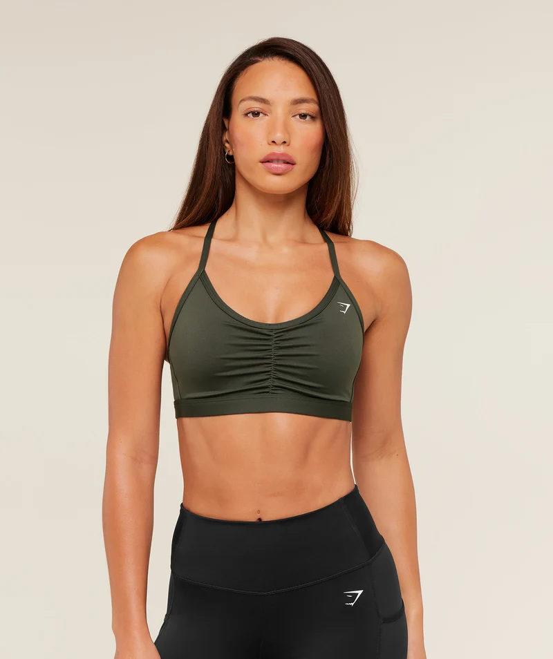 Gymshark Ruched Sports Bra - Strength Green