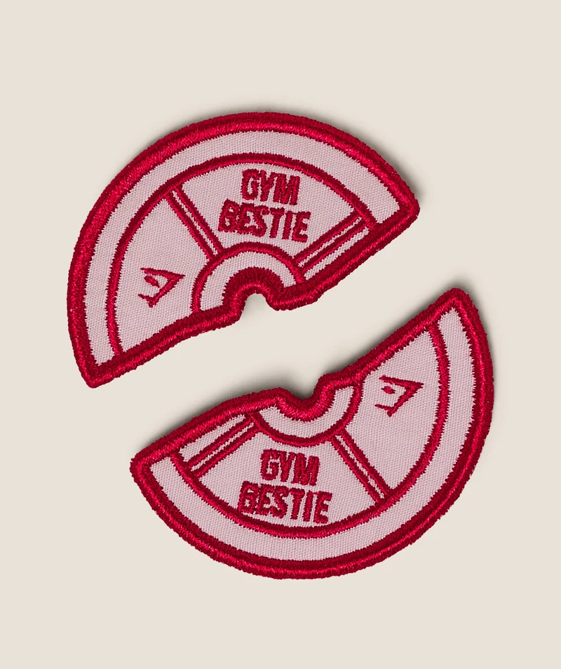 Gymshark Gym Besties Patches - Cloud Pink/Carmine Red