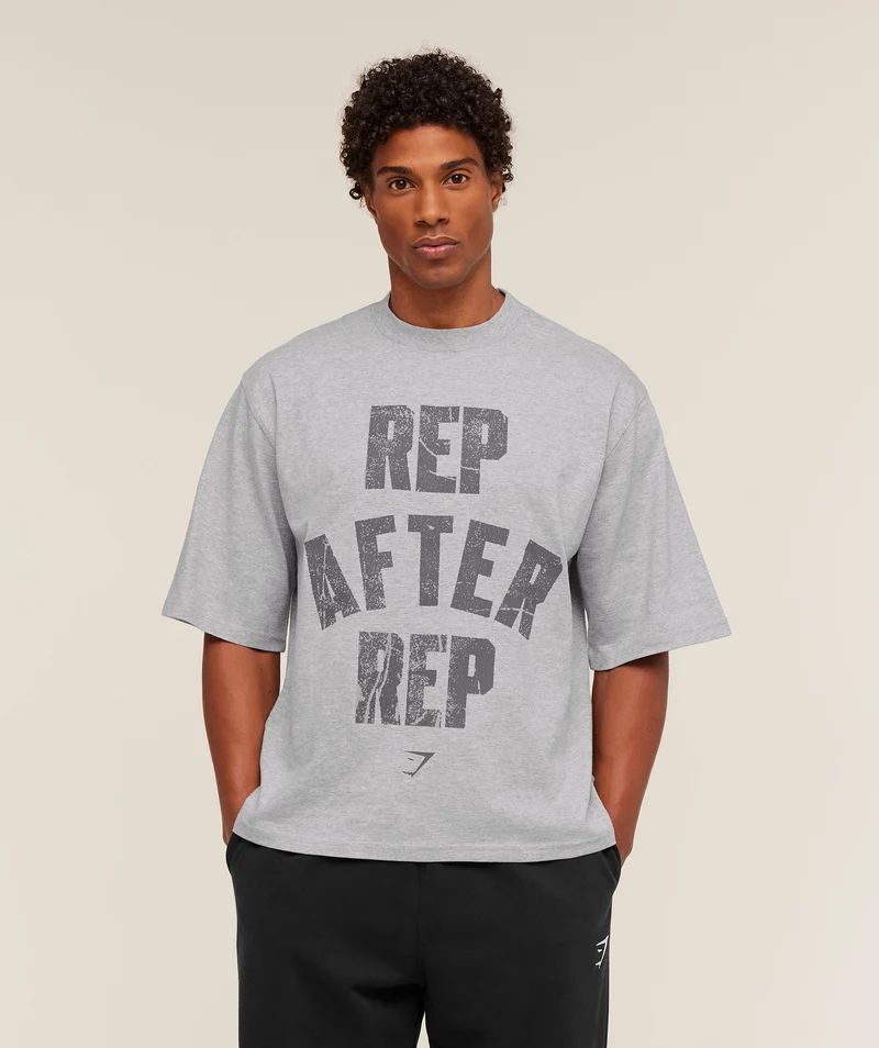 Gymshark Rep After Rep T-Shirt - Light Grey Core Marl
