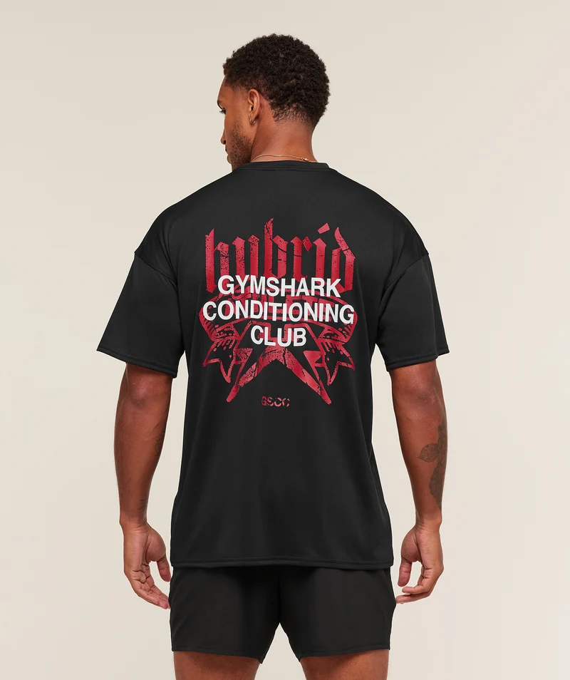 Gymshark Hybrid Graphic T-Shirt - Black