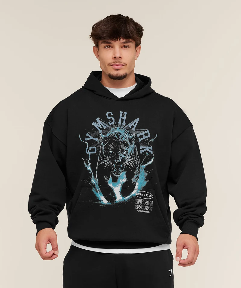Gymshark Panther Graphic Hoodie - Black