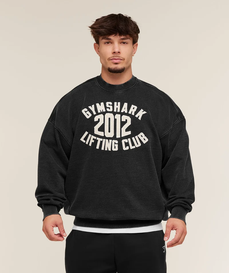 Gymshark 2012 Lifting Club Crew - Black