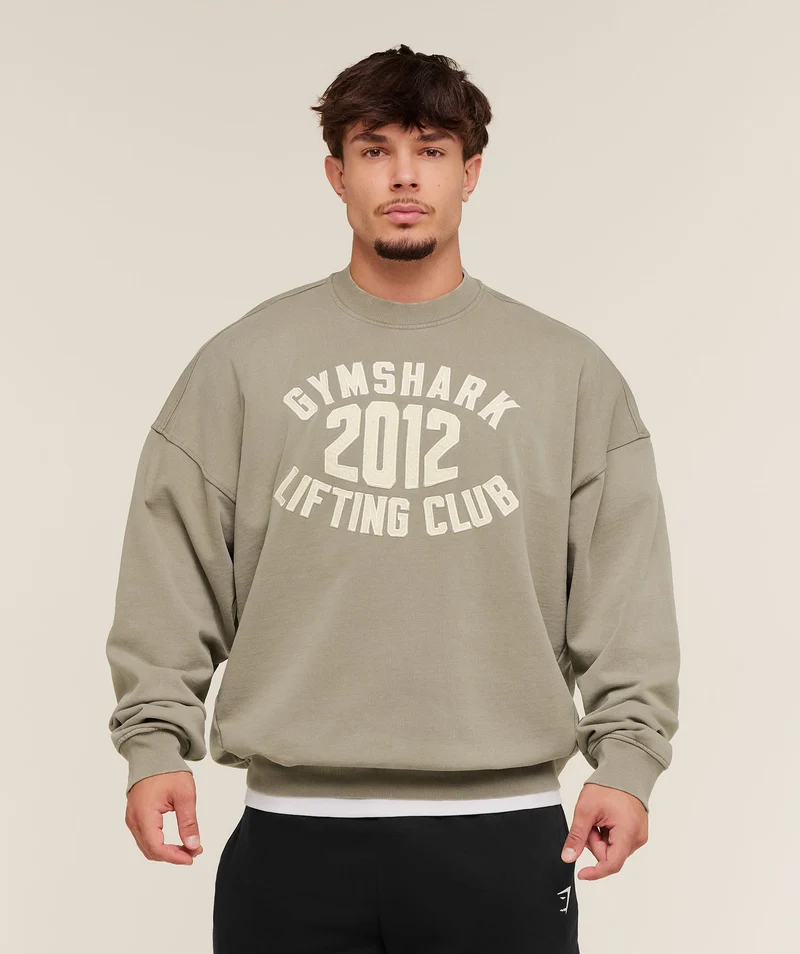 Gymshark 2012 Lifting Club Crew - Linen Brown