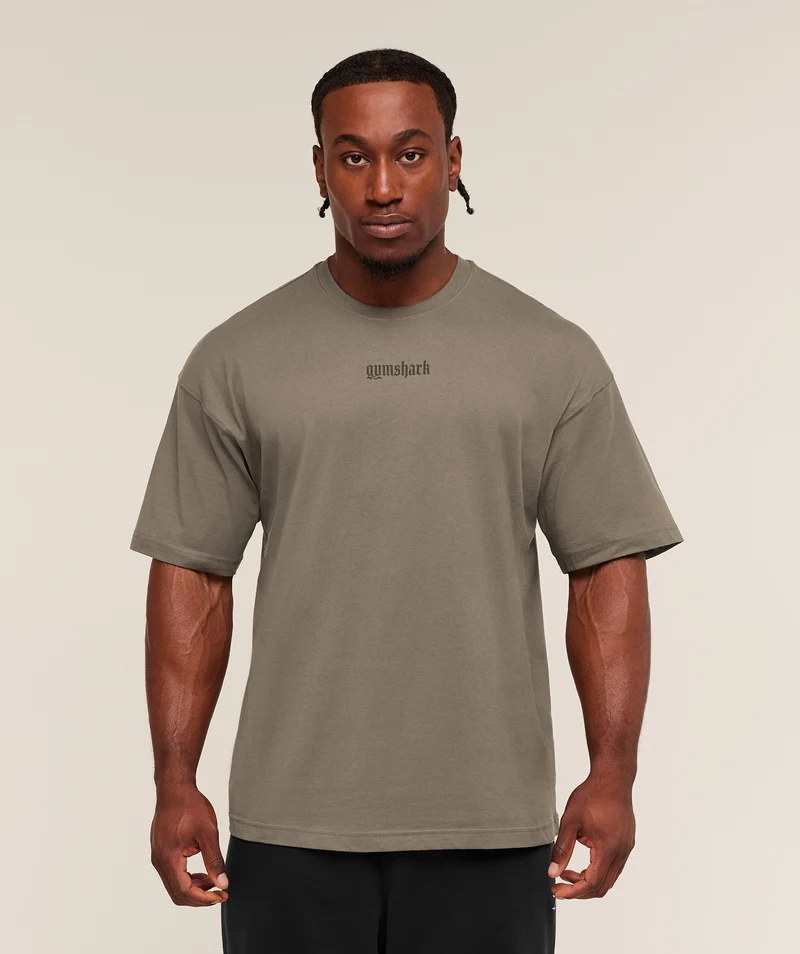 Gymshark Olde English T-Shirt - Camo Brown