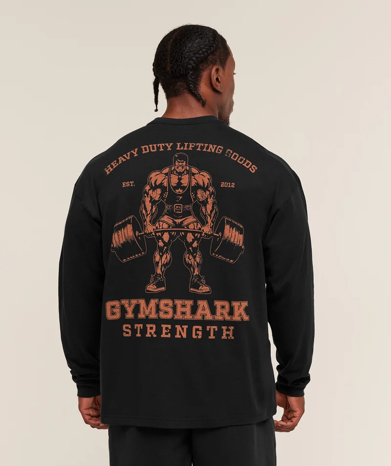 Gymshark Strength Long Sleeve T-Shirt - Black