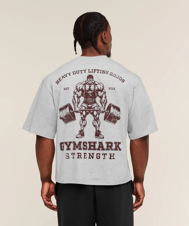 Gymshark Strength T-Shirt - Light Grey Core Marl