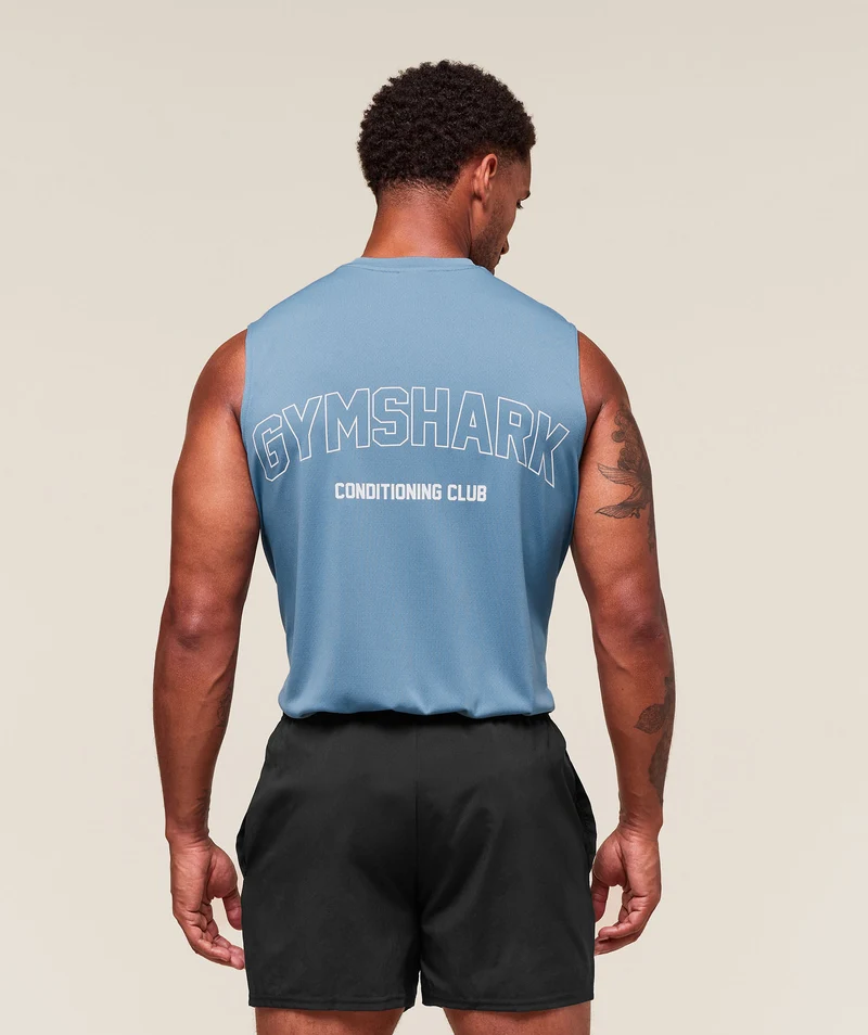 Gymshark For The Ones Cut Off Tank - Classic Blue
