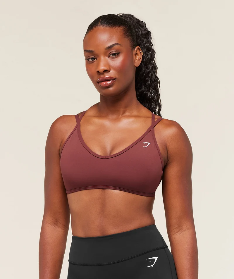 Gymshark Back Gains Sports Bra - Burgundy Brown