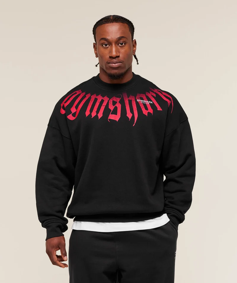 Gymshark Fade Graphic Crew - Black