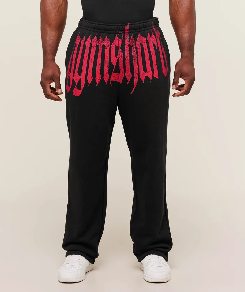 Gymshark Fade Graphic Straight Leg Joggers - Black