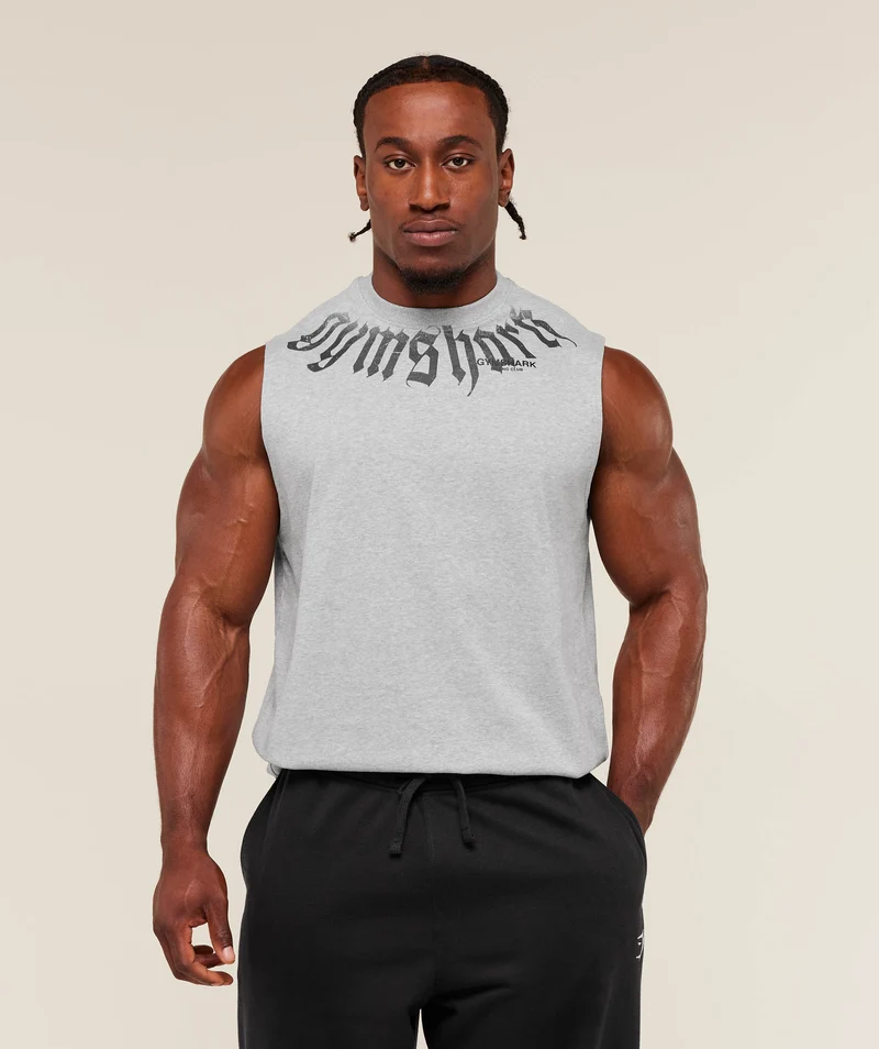 Gymshark Fade Graphic Tank - Light Grey Core Marl