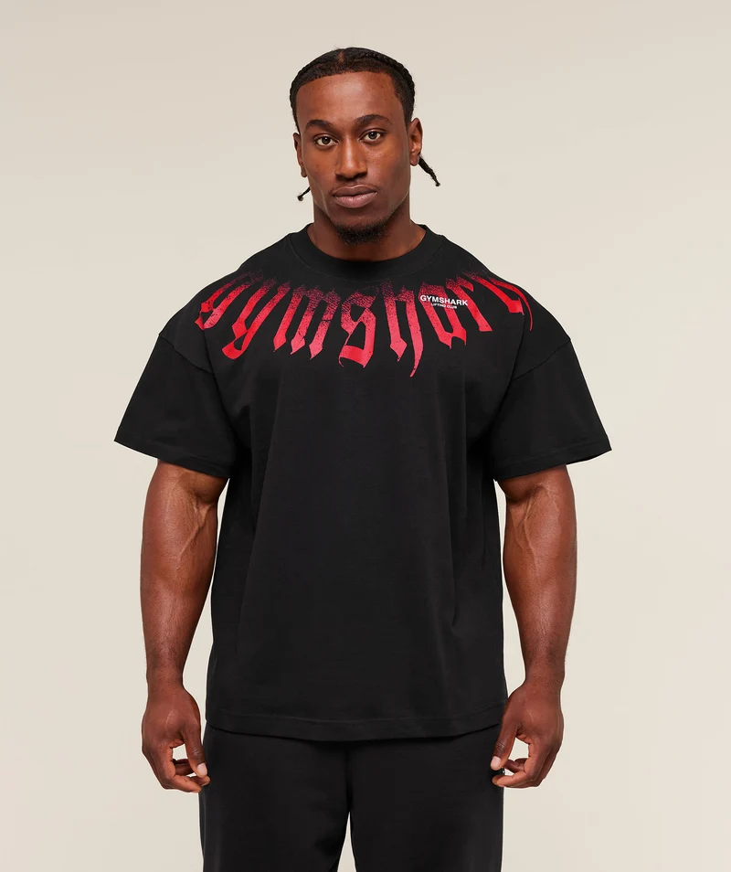 Gymshark Fade Graphic T-Shirt - Black